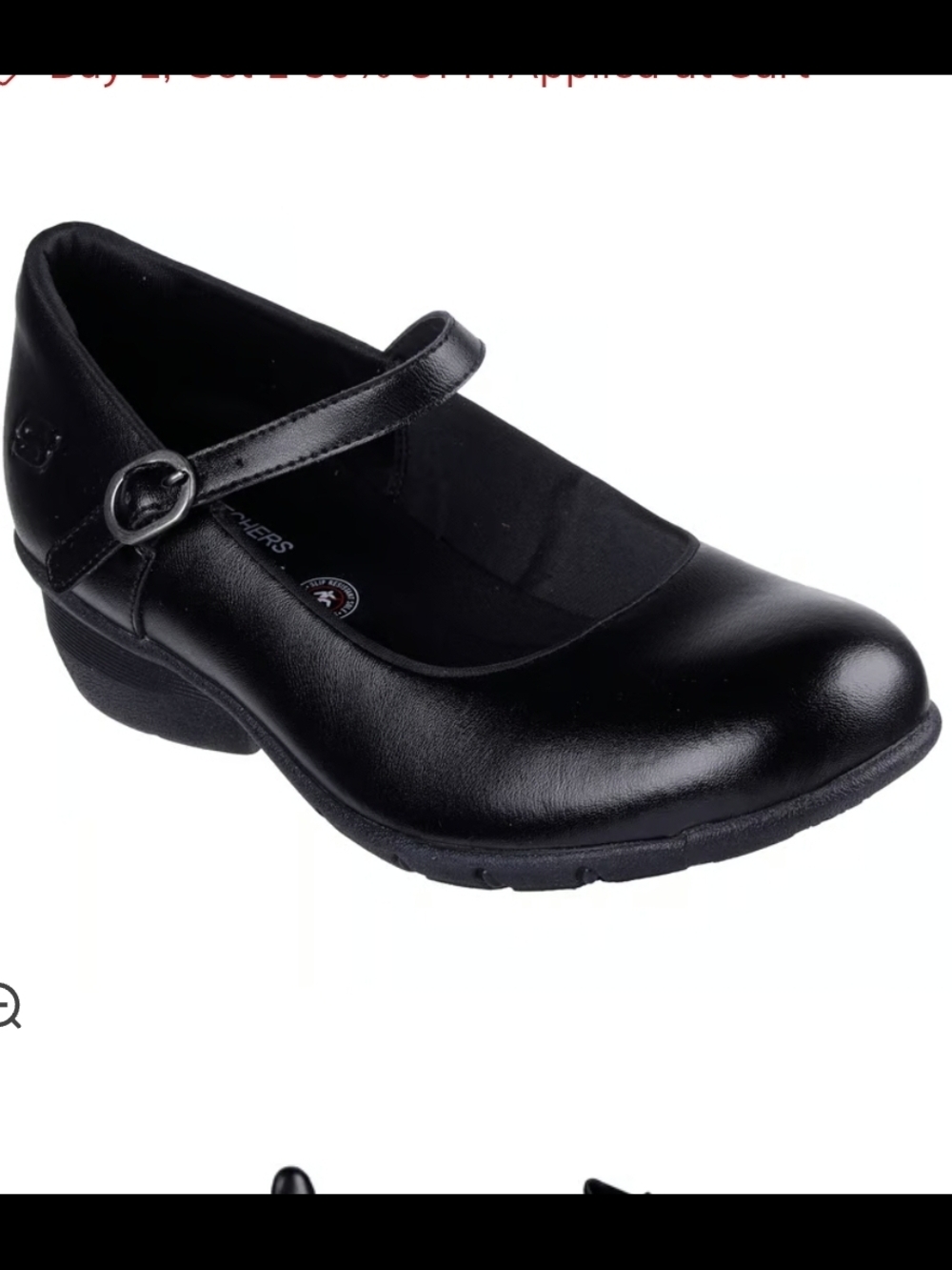 Skechers Black Mary Jane Strap Flat